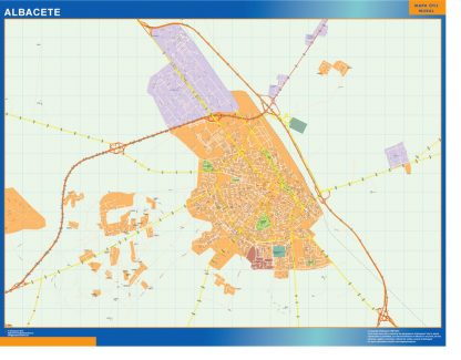 Mapa Albacete callejero enmarcado plastificado