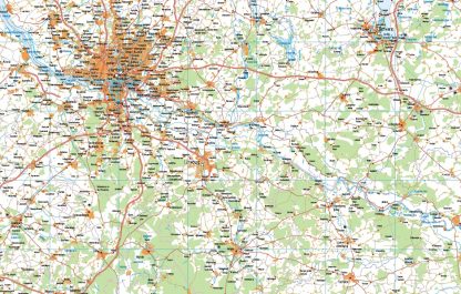 Mapa Alemania norte carreteras enmarcado plastificado