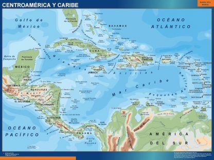 Mapa Centroamerica enmarcado plastificado 