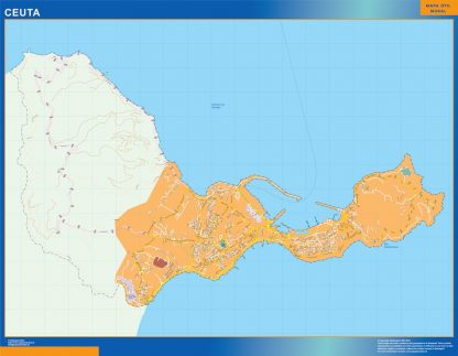 Mapa Ceuta callejero enmarcado plastificado