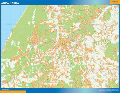 Mapa Leiria área urbana enmarcado plastificado