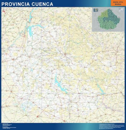 Mapa Provincia Cuenca enmarcado plastificado
