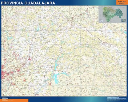 Mapa Provincia Guadalajara enmarcado plastificado 