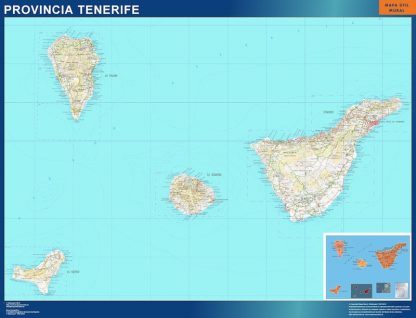 Mapa Provincia Tenerife enmarcado plastificado