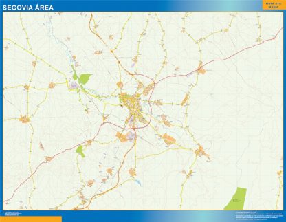 Mapa carreteras Segovia Area enmarcado plastificado