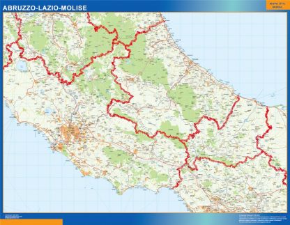 Mapa región Molise enmarcado plastificado