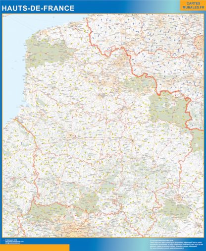 Region Hauts de France enmarcado plastificado